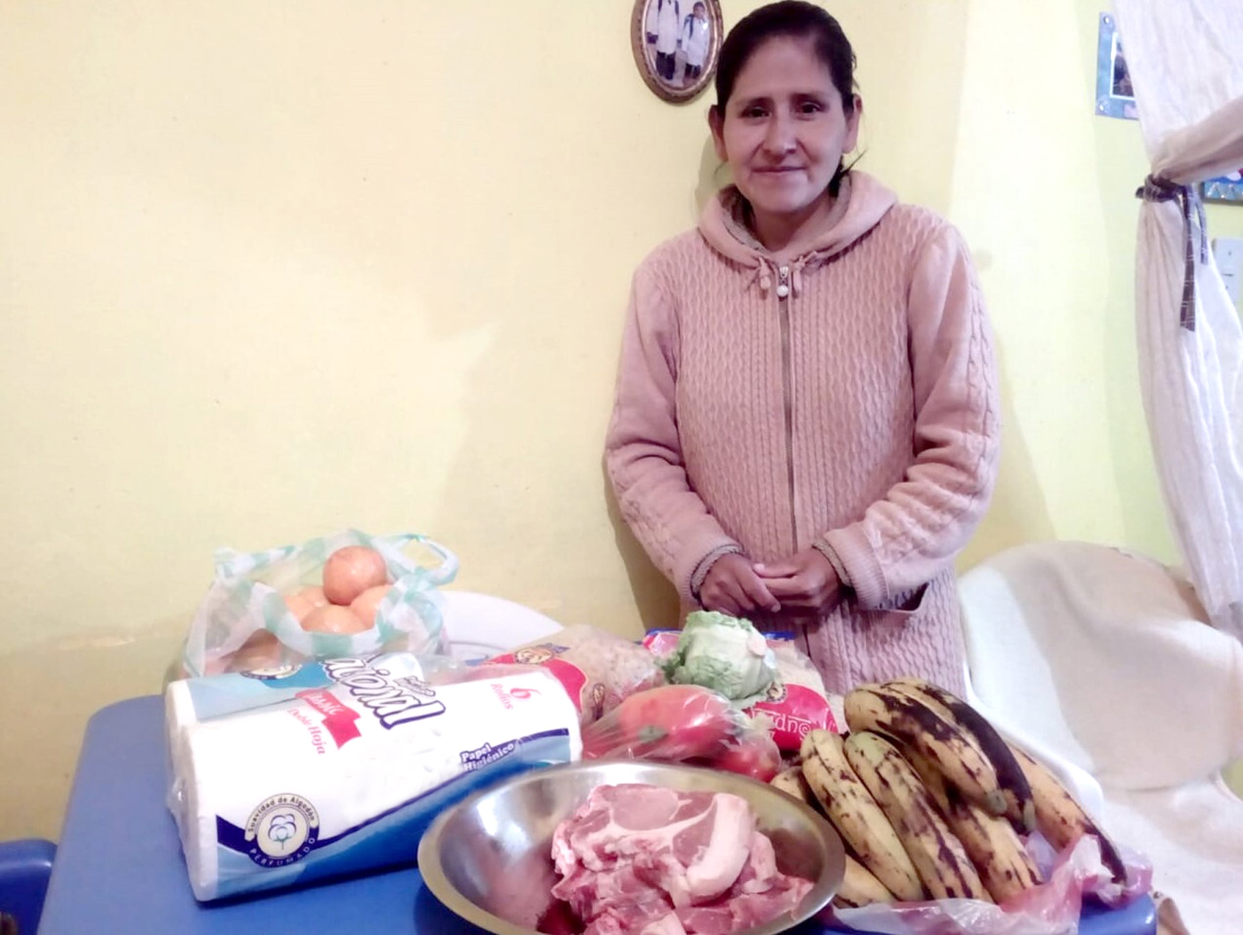 Carla con sus alimentos