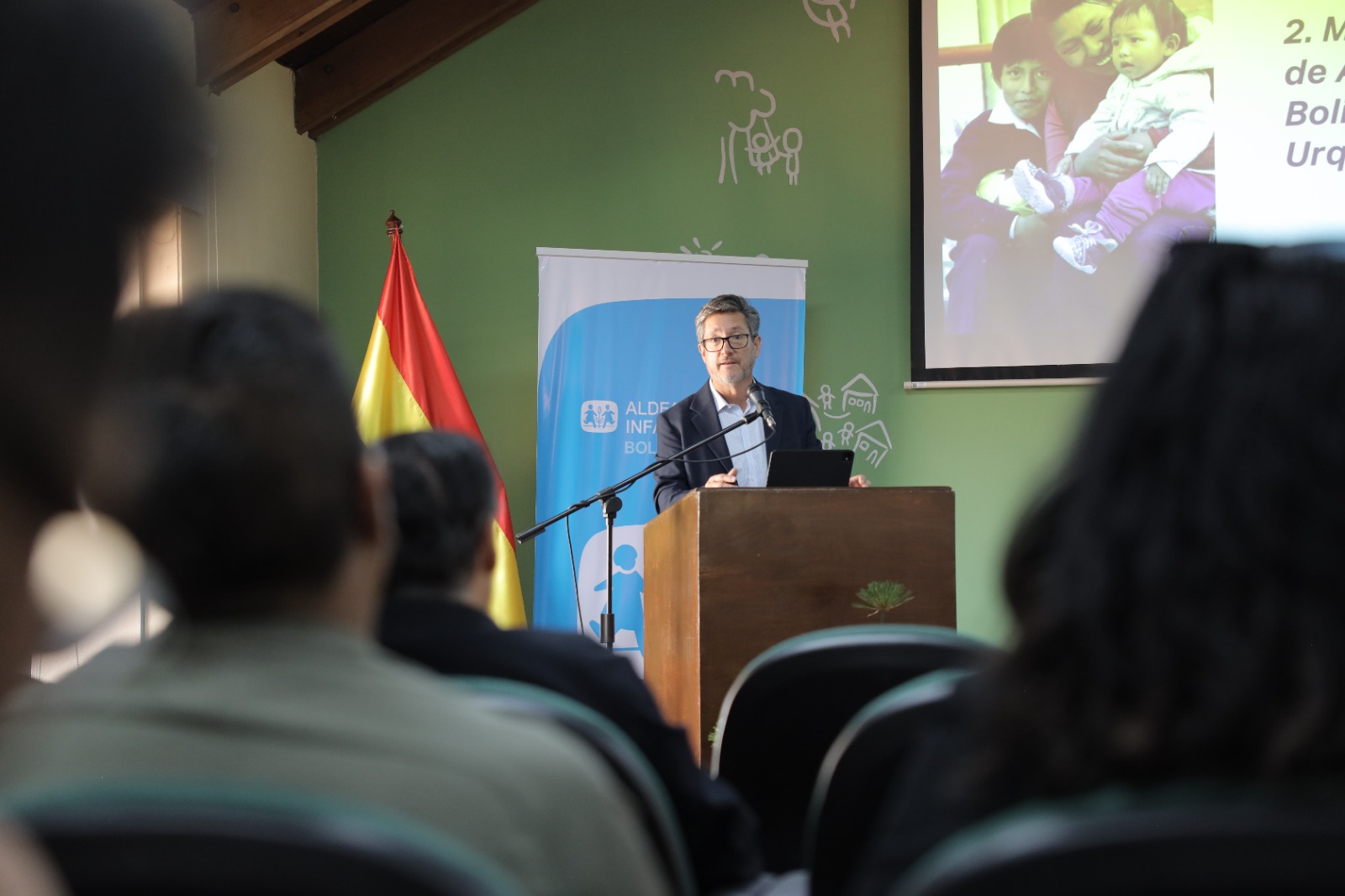 Luis Roberto Urquizo Martins durante la Asamblea General Ordinaria 2026 de Aldeas Infantiles SOS Bolivia