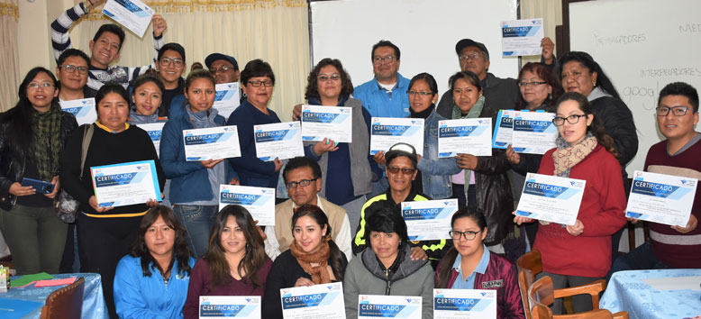 Periodistas de Oruro durante las charlas informativas
