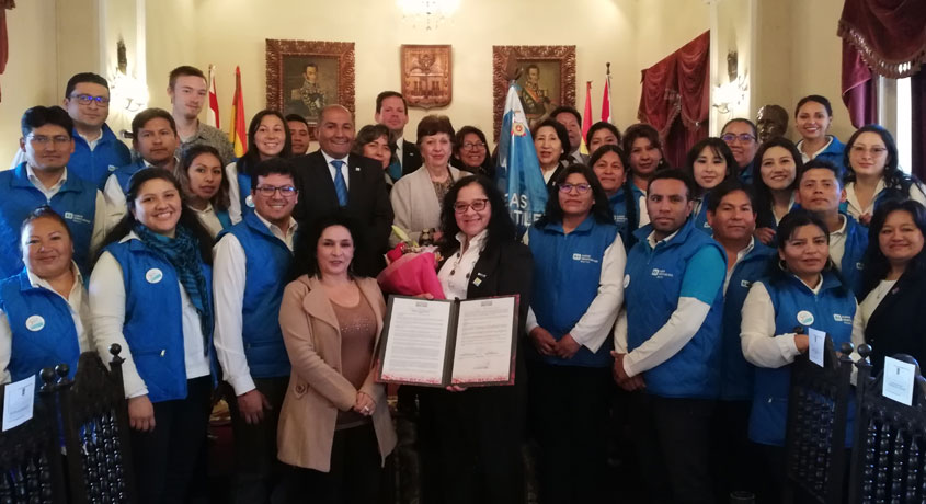 Colaboradores de Aldeas Infantiles SOS durante el reconocimiento.